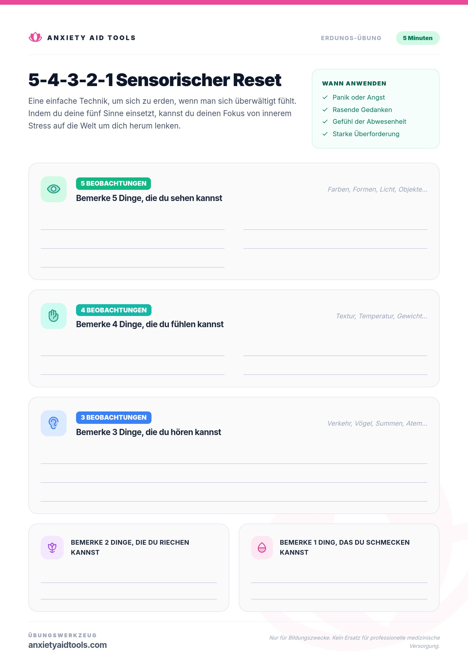 Druckbares Arbeitsblatt