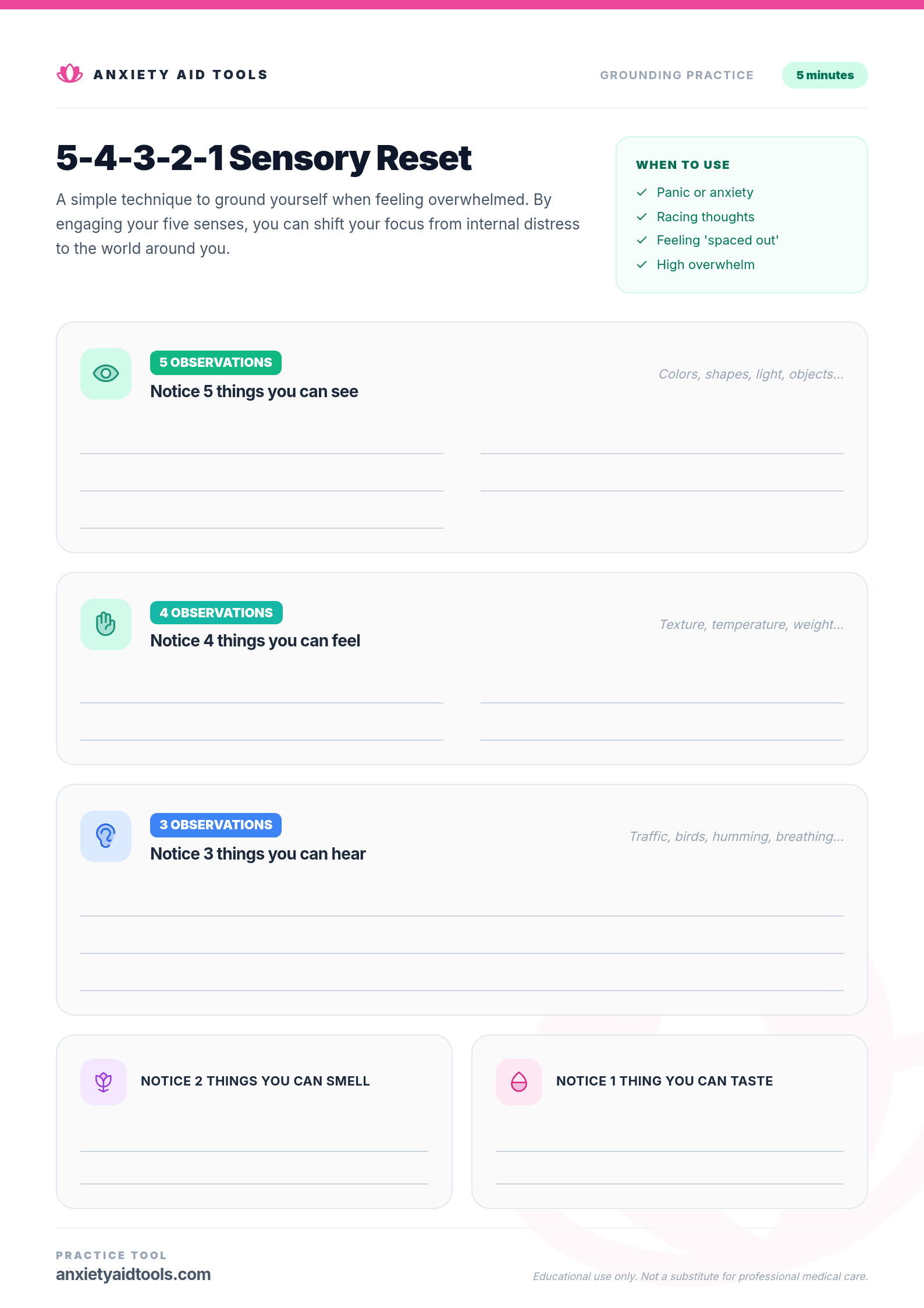 5-4-3-2-1 Sensory Reset