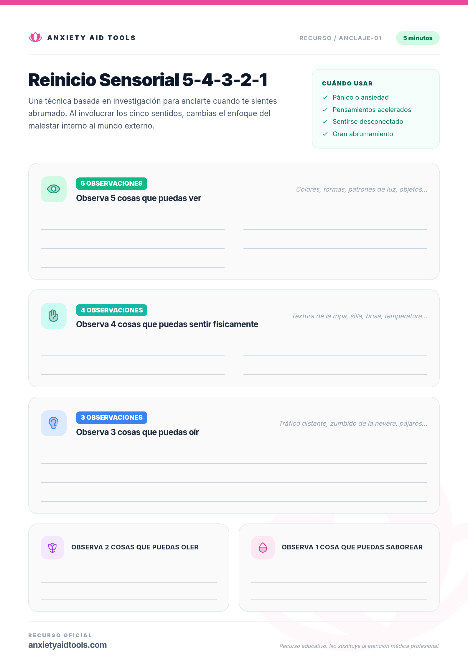 Hoja de trabajo imprimible