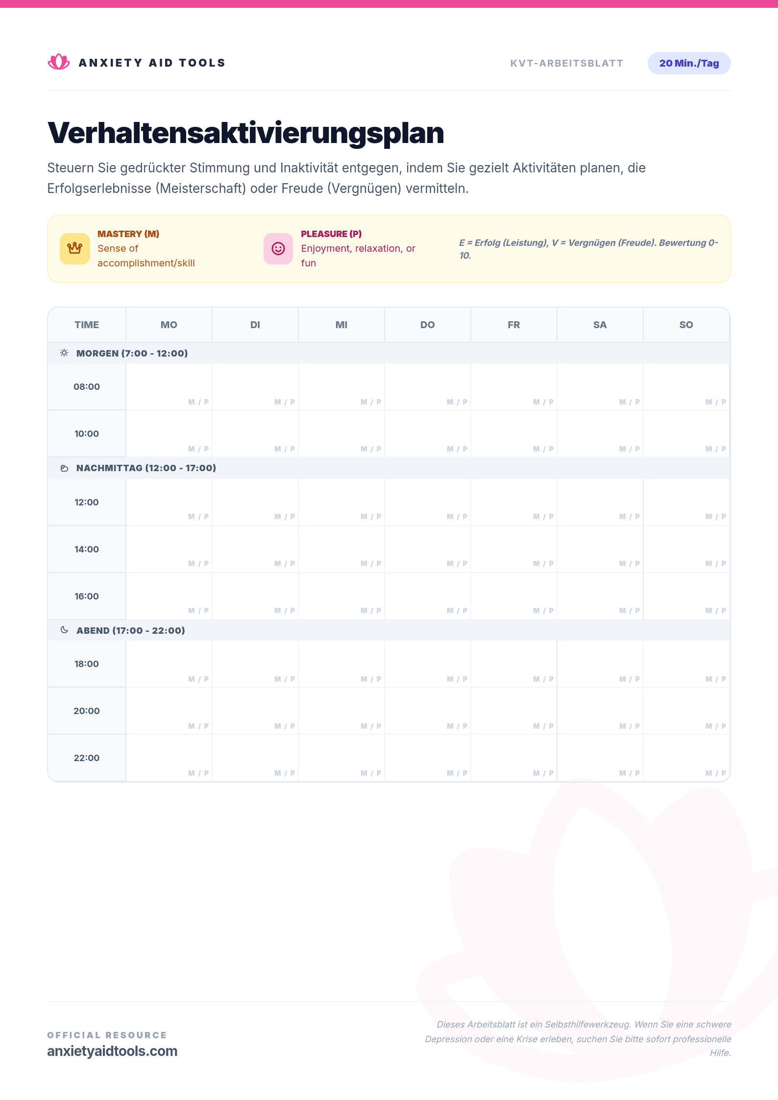 Verhaltensaktivierungsplan