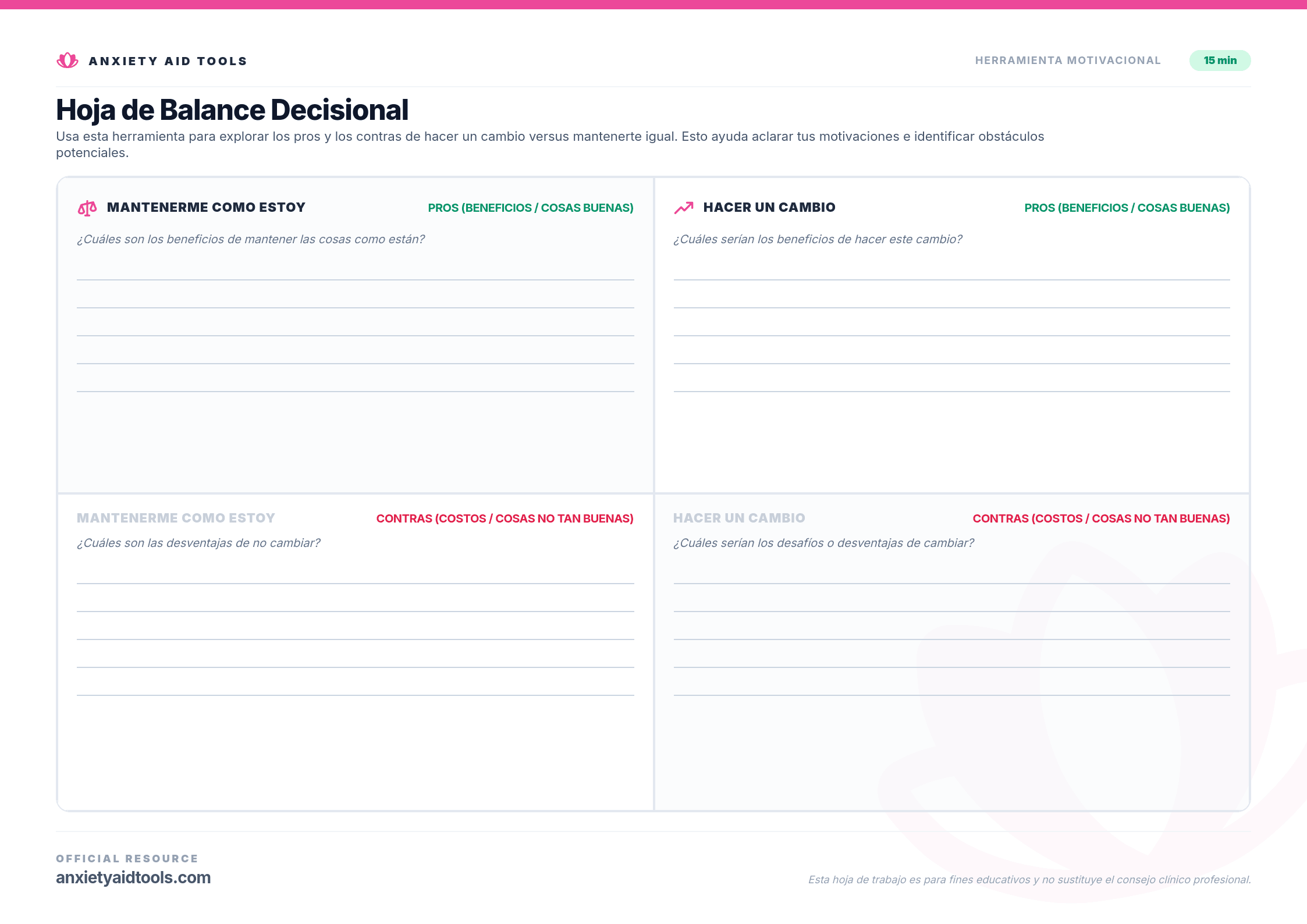 Hoja de Balance Decisional