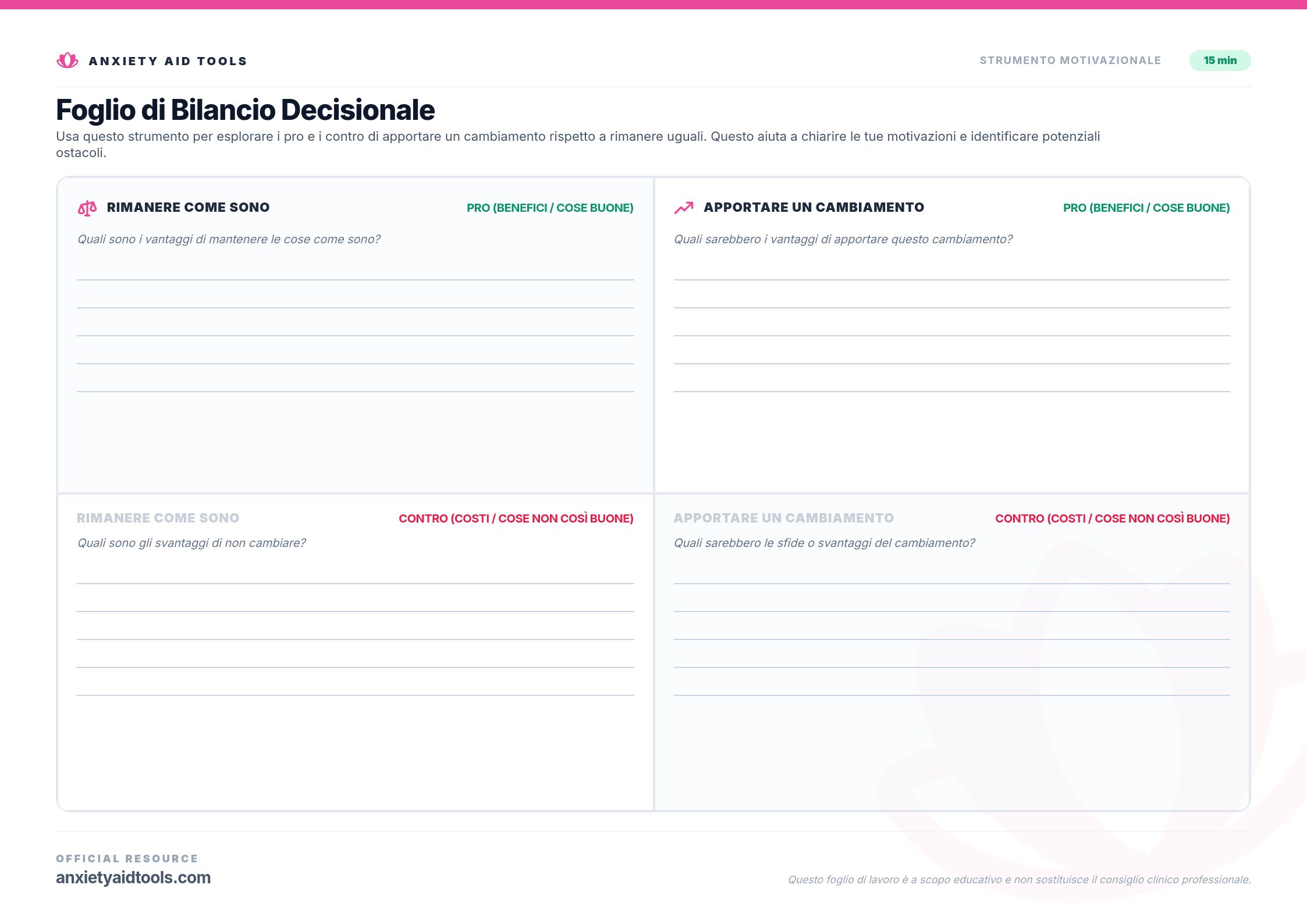 Foglio di Bilancio Decisionale